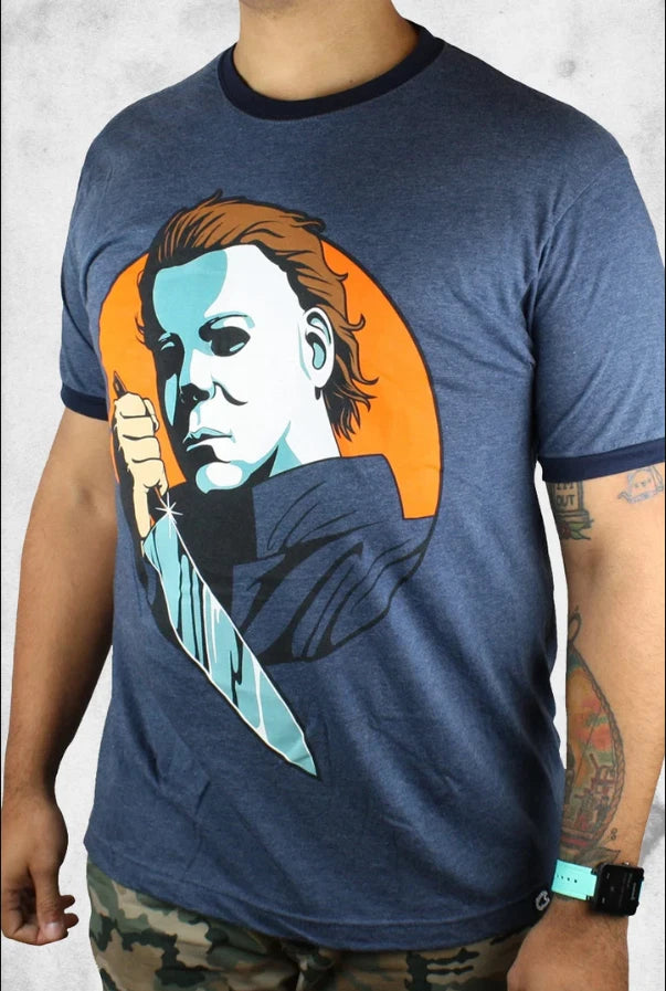 NEW Creepy Co Halloween MICHAEL MYERS ICON RINGER T-Shirt Tee XS Extra Small '78
