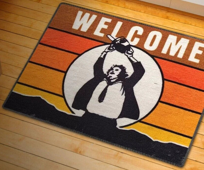 NEW Creepy Co. Texas Chainsaw Massacre WELCOME RUG Leatherface 36x27" horror 70s