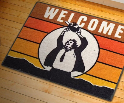NEW Creepy Co. Texas Chainsaw Massacre WELCOME RUG Leatherface 36x27" horror 70s