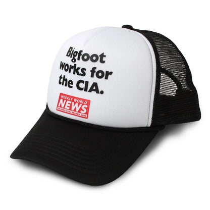 NEW Creepy Co. Weekly World News Bigfoot Trucker HAT Mesh Spooky Horror Folklore Myth White