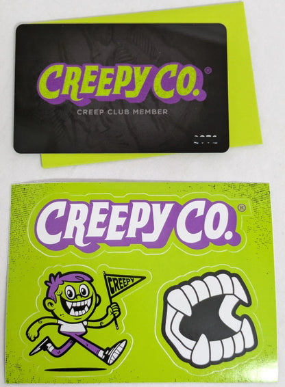 NEW Creepy Co. Creep Club KIT - Exclusive Boz PIN, STICKERS, & Member Card OOP