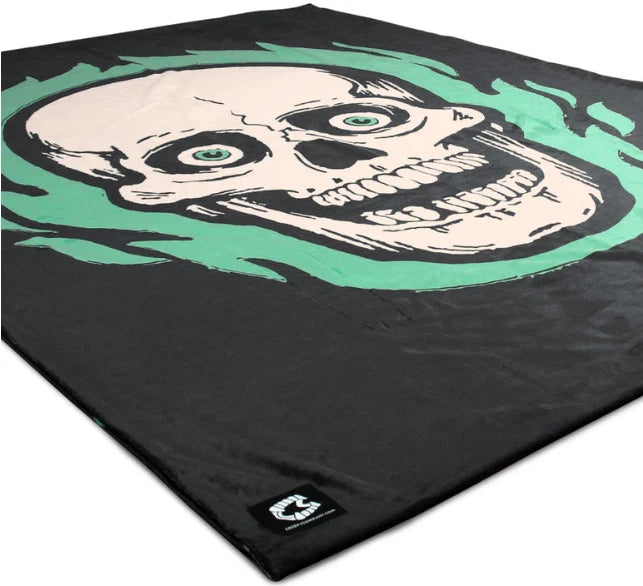 NEW Creepy Co. Beistle FLAMING SKULL Skeleton Throw Blanket 60"x42" Horror Halloween