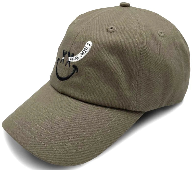 NEW Creepy Co. FUTURE GHOST Eyes Dark Humor Dad Hat Beige Cap Hallowee