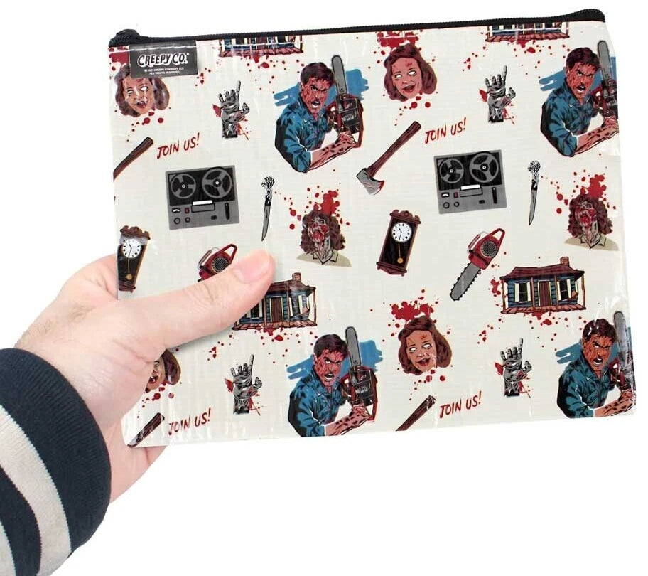 NEW Creepy Co. Evil Dead ICONS ZIPPER POUCH Makeup Bag Pencil Case Travel Zip