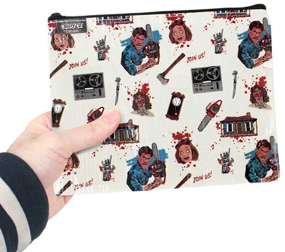 NEW Creepy Co. Evil Dead ICONS ZIPPER POUCH Makeup Bag Pencil Case Travel Zip