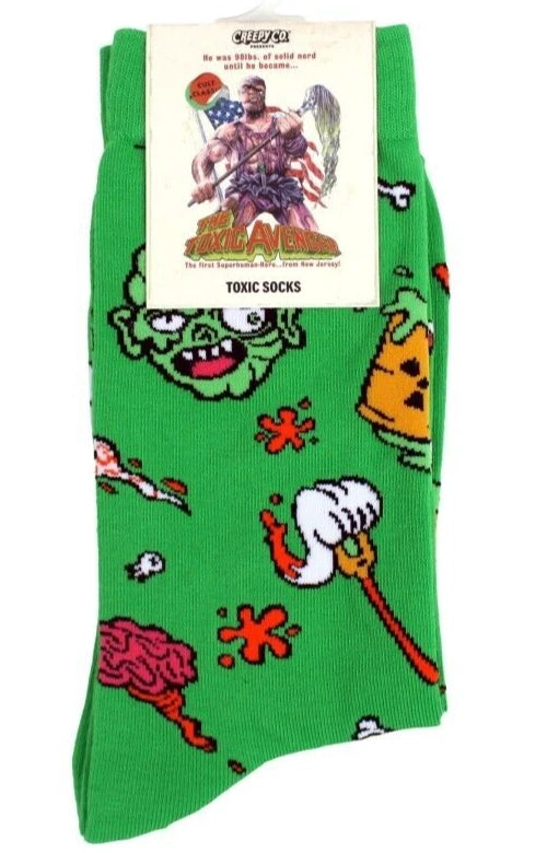 NEW Creepy Co. TOXIC AVENGER Icon Crew Socks Comic Toxie Show Cartoon