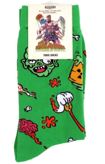 NEW Creepy Co. TOXIC AVENGER Icon Crew Socks Comic Toxie Show Cartoon