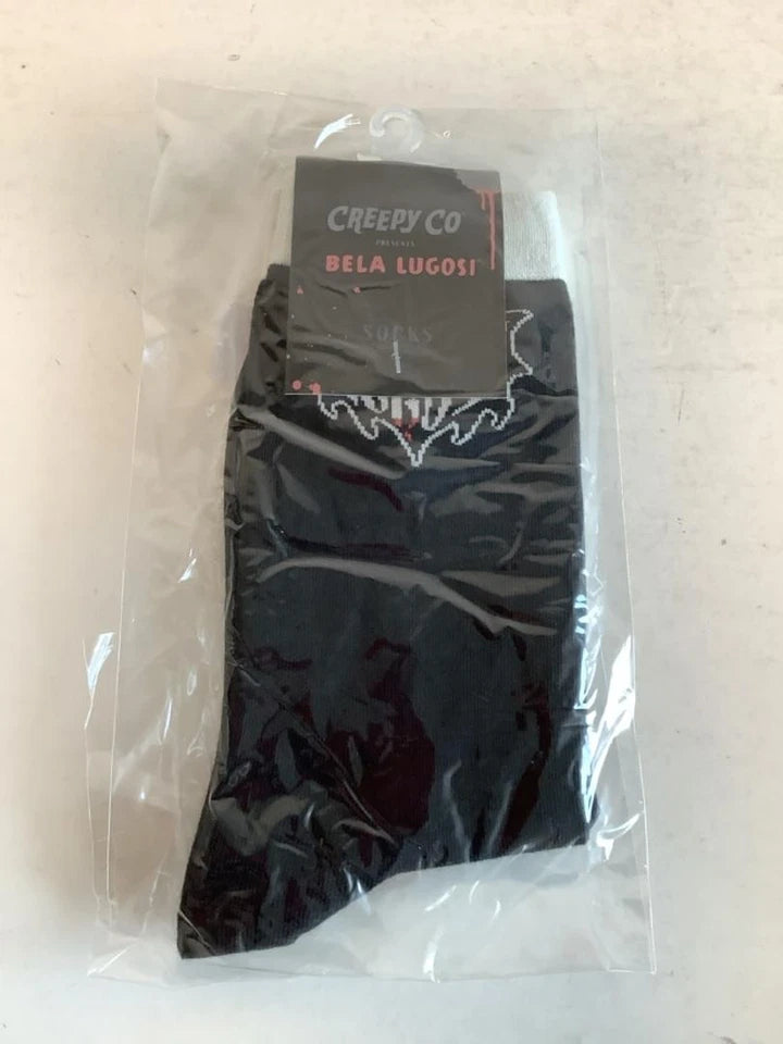NEW Creepy Co. Company - Bela Lugosi BAT Logo SOCKS Vampire Movie Classic Horror